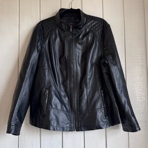 Giacca Black Vegan Leather Jacket